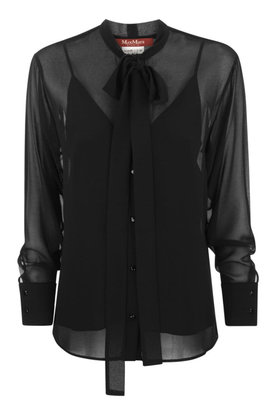 maxmara studio aramis - georgette shirt in black