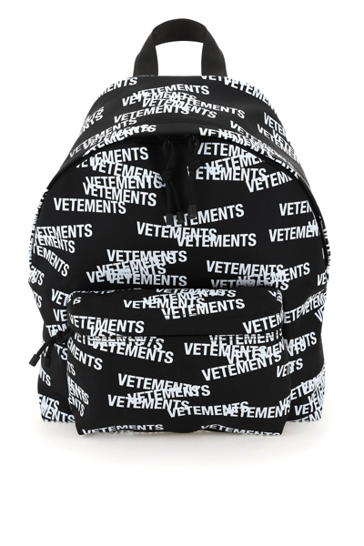 vetements logo print backpack in multicolor