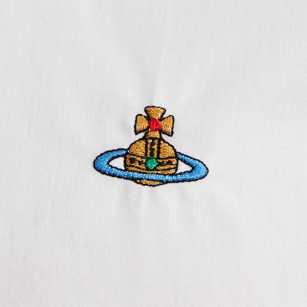 vivienne westwood double button orb logo shirt colour: white in