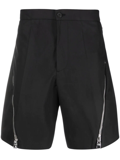 Alexander Mcqueen Cotton Bermuda In Black
