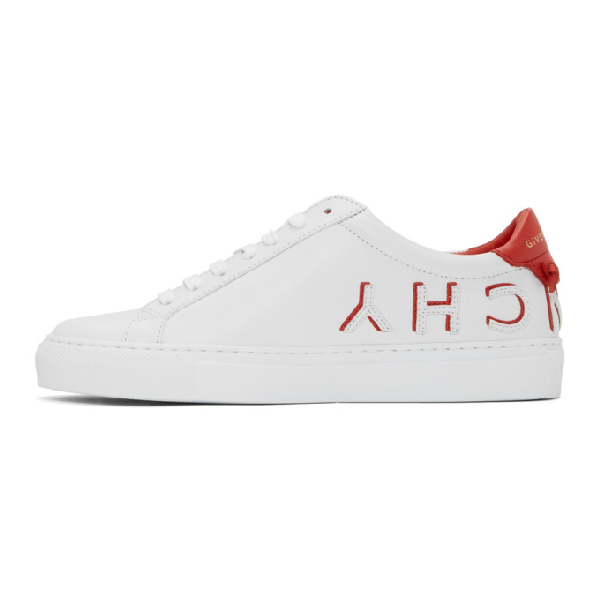 givenchy urban street logo sneaker in white/ red | modesens