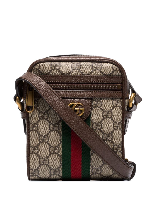 gucci ophidia gg small messenger bag in brown | modesens